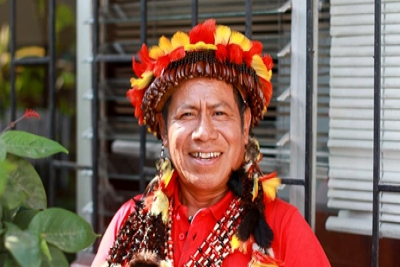 Tito Nugkuag Kajig. Miembro de la Comunidad Nativa Shampuyacu y presidente de la Coordinadora de Desarrollo y Defensa de los Pueblos Indígenas de la Región San Martín (CODEPISAM).